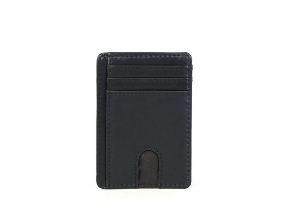 Utrera Leather Credit Card Holder - Black - Aaron Leather Goods