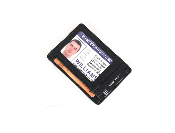 Utrera Leather Credit Card Holder - Black - Aaron Leather Goods