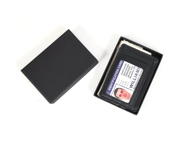 Utrera Leather Credit Card Holder - Black - Aaron Leather Goods