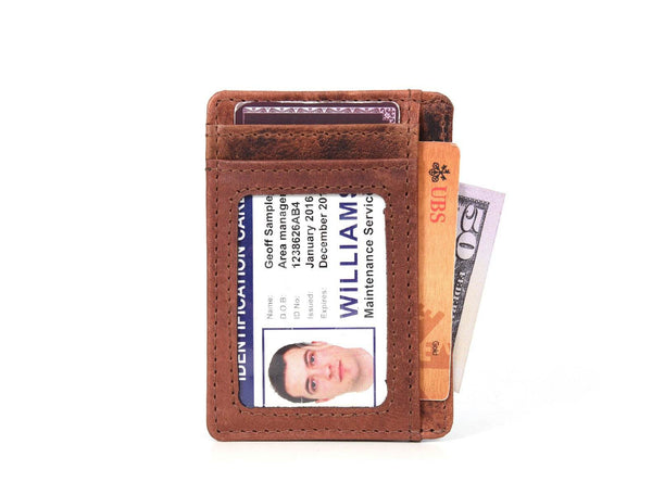 Utrera Leather Credit Card Holder - Berry - Aaron Leather Goods
