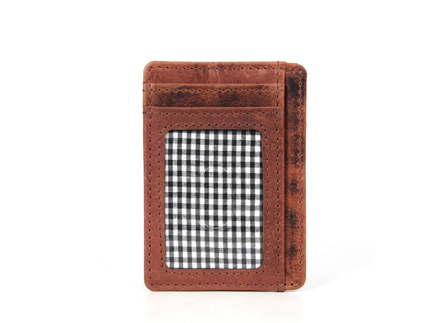Utrera Leather Credit Card Holder - Berry - Aaron Leather Goods