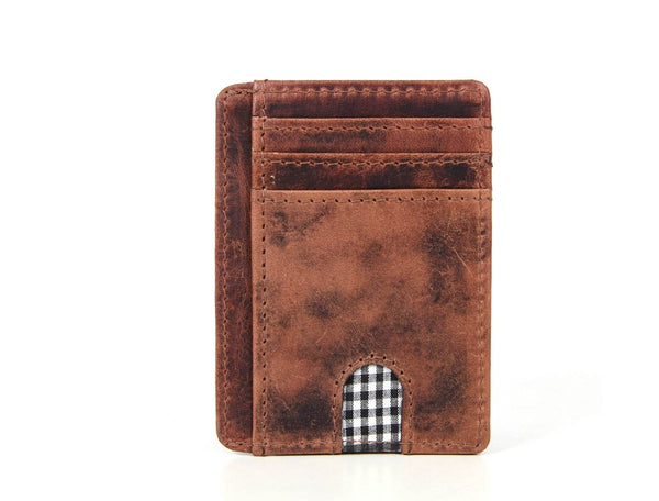 Utrera Leather Credit Card Holder - Berry - Aaron Leather Goods
