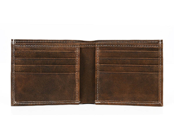 Cuenca Leather Bifold Mens Wallet - Cedar - Aaron Leather Goods