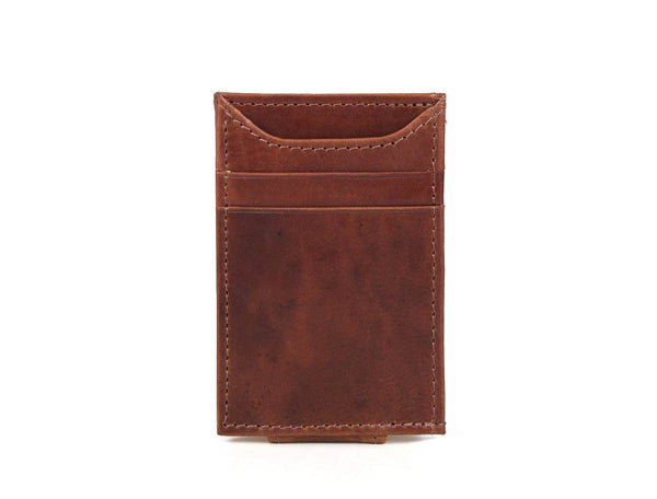 Sestao Leather Minimalist Money Clip Wallet - Merlot - Aaron Leather Goods