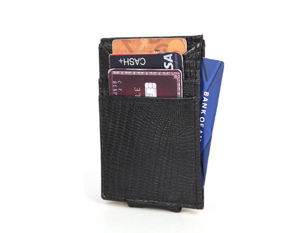 Sestao Leather Minimalist Money Clip Wallet - Sulfur Black - Aaron Leather Goods
