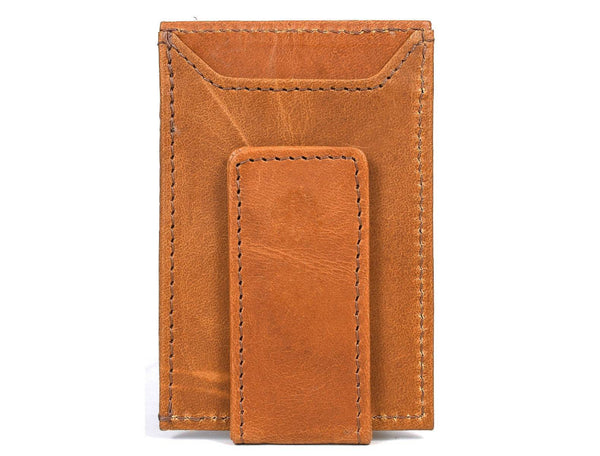 Sestao Leather Minimalist Money Clip Wallet - Cinnamon - Aaron Leather Goods