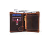 Fremont Leather Tri - fold Mens Wallet - Dark Brown - Aaron Leather Goods