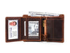 Fremont Leather Tri - fold Mens Wallet - Dark Brown - Aaron Leather Goods