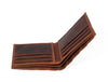 Detroit Leather Bi-fold Mens Wallet - Brown - Aaron Leather Goods