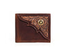 Wichita Leather Bi - fold Mens Wallet - Dark Brown - Aaron Leather Goods