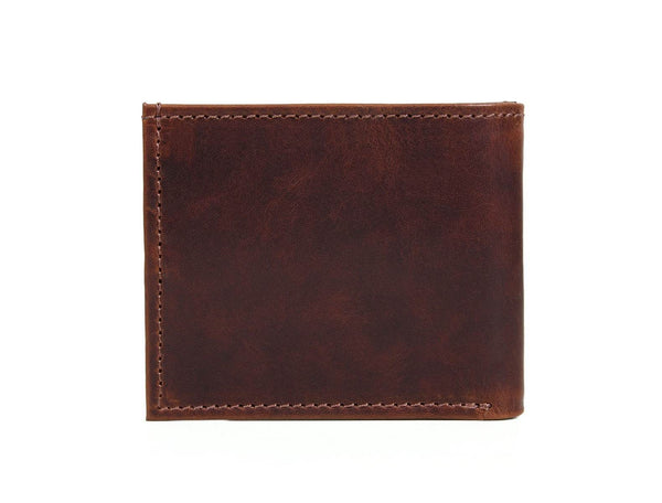 Wichita Leather Bi - fold Mens Wallet - Dark Brown - Aaron Leather Goods