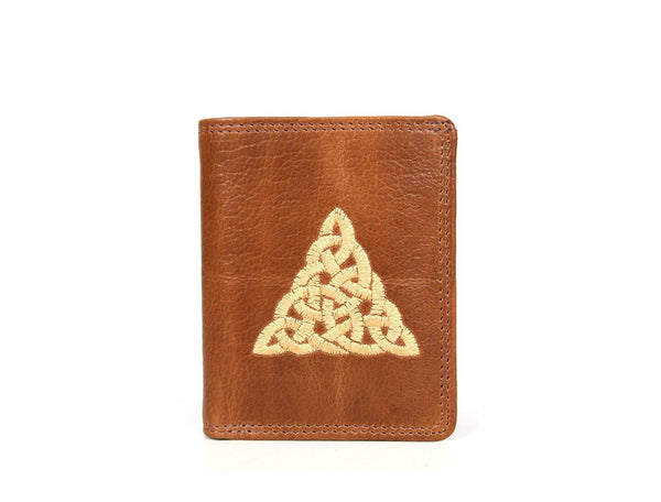 Toledo Leather Tri - fold Mens Wallet - Caramel - Aaron Leather Goods