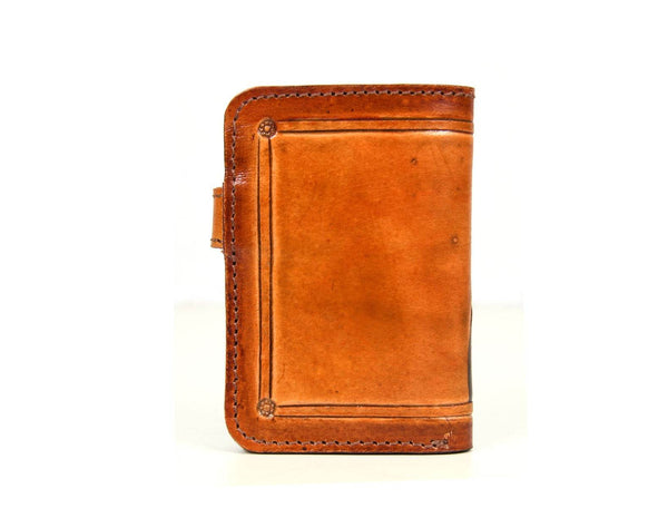 Houston Leather Bifold Mens Wallet - Orange - Aaron Leather Goods