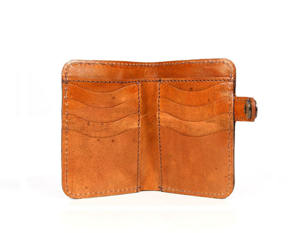 Houston Leather Bifold Mens Wallet - Orange - Aaron Leather Goods