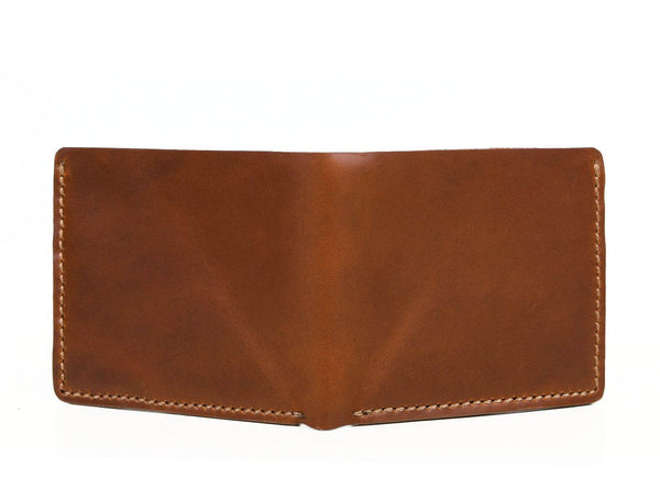 Paso Leather Bi - fold Mens Wallet - Chestnut - Aaron Leather Goods