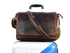 Boulder Leather Messenger Bag & Organizer Combo - Brown - Aaron Leather Goods