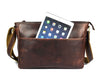 Boulder Leather Messenger Bag & Organizer Combo - Brown - Aaron Leather Goods