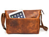 Boulder Leather Messenger Bag & Organizer Combo - Caramel - Aaron Leather Goods