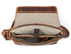 Savona Leather Messenger Bag - Caramel Brown - Aaron Leather Goods
