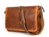 Boulder Leather Messenger Bag & Organizer Combo - Caramel - Aaron Leather Goods