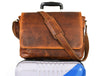 Savona Leather Messenger Bag - Caramel Brown - Aaron Leather Goods