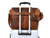 Savona Leather Messenger Bag - Caramel Brown - Aaron Leather Goods