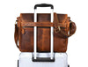 Savona Leather Messenger Bag - Caramel Brown - Aaron Leather Goods