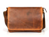 Savona Leather Messenger Bag - Caramel Brown - Aaron Leather Goods