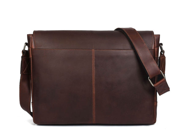 Boulder Leather Messenger Bag & Organizer Combo - Walnut - Aaron Leather Goods