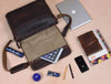 Boulder Leather Messenger Bag & Organizer Combo - Walnut - Aaron Leather Goods