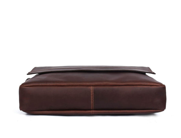 Boulder Leather Messenger Bag & Organizer Combo - Walnut - Aaron Leather Goods