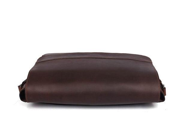 Boulder Leather Messenger Bag & Organizer Combo - Walnut - Aaron Leather Goods