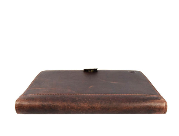 Boulder Leather Messenger Bag & Organizer Combo - Brown - Aaron Leather Goods