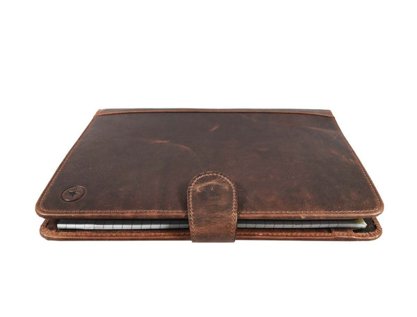 Boulder Leather Messenger Bag & Organizer Combo - Brown - Aaron Leather Goods