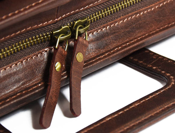 Tulsa Leather Organizer - Walnut Brown - Aaron Leather Goods