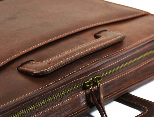 Tulsa Leather Organizer - Walnut Brown - Aaron Leather Goods