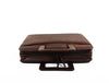 Aaron Leather Goods leather Briefcase & Organizer Combo- Brown - Aaron Leather Goods
