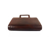 Aaron Leather Goods leather Briefcase & Organizer Combo- Brown - Aaron Leather Goods