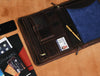 Boulder Leather Messenger Bag & Organizer Combo - Walnut - Aaron Leather Goods