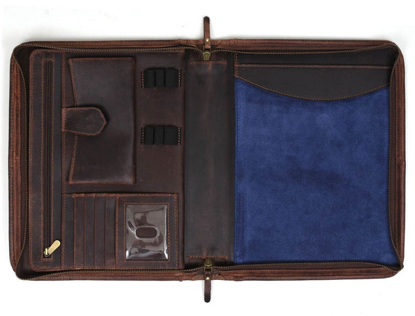 Boulder Leather Messenger Bag & Organizer Combo - Walnut - Aaron Leather Goods