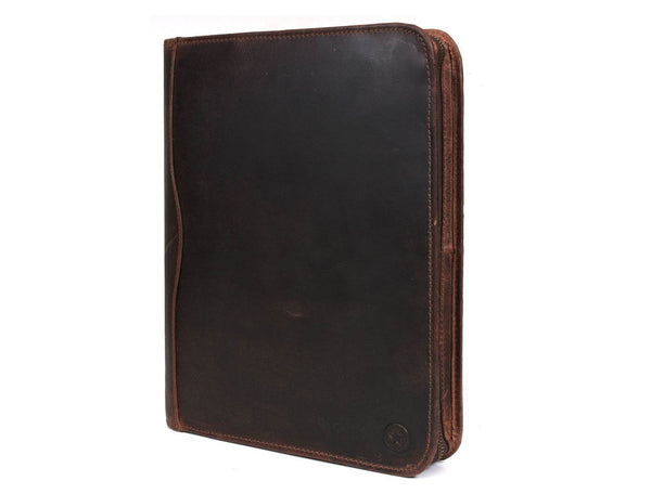 Boulder Leather Messenger Bag & Organizer Combo - Walnut - Aaron Leather Goods