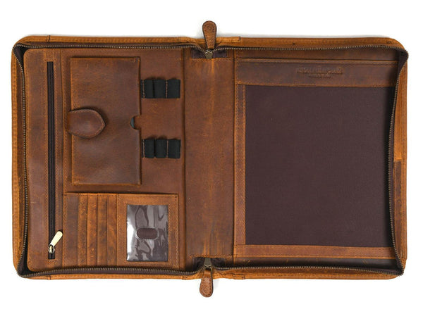 Boulder Leather Messenger Bag & Organizer Combo - Caramel - Aaron Leather Goods