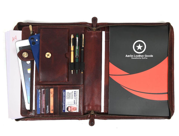 Austin Leather Organizer - Walnut - Aaron Leather Goods