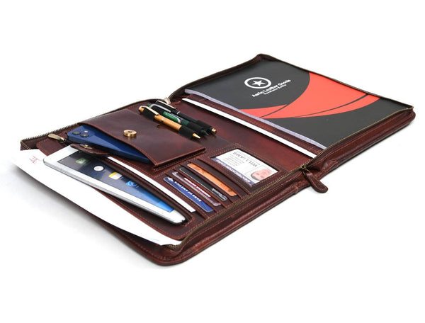 Austin Leather Organizer - Walnut - Aaron Leather Goods