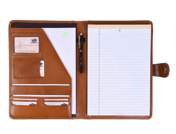 Aaron Leather Goods leather Briefcase & Organizer Combo - Aaron Leather Goods