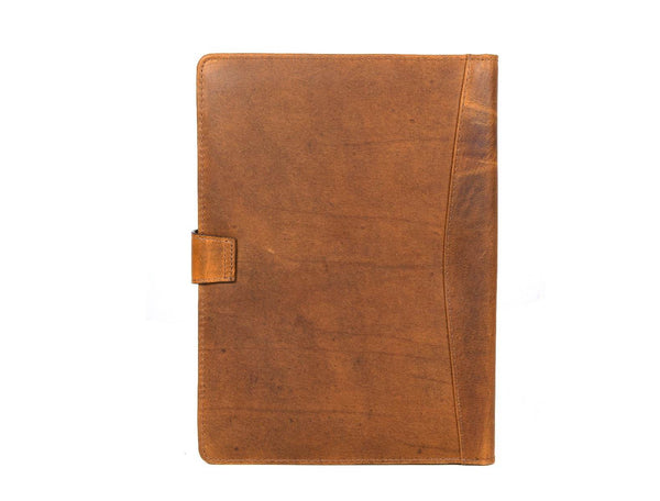 Aaron Leather Goods leather Briefcase & Organizer Combo- Brown - Aaron Leather Goods