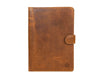 Aaron Leather Goods leather Briefcase & Organizer Combo- Brown - Aaron Leather Goods
