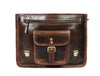 Ancona Leather Office Bag 15" - Dark Brown - Aaron Leather Goods