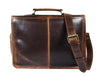 Ancona Leather Office Bag 15" - Dark Brown - Aaron Leather Goods