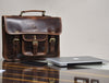 Ancona Leather Office Bag 15" - Dark Brown - Aaron Leather Goods
